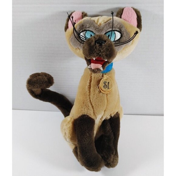 2000 Authentic Disney Store Lady And The Tramp Plush  Siamese Cats Si Plush - Picture 1 of 4